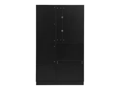 Mueble de recibidor con espejo, zapatero y banco - 110x33x185,5 cm - Negro