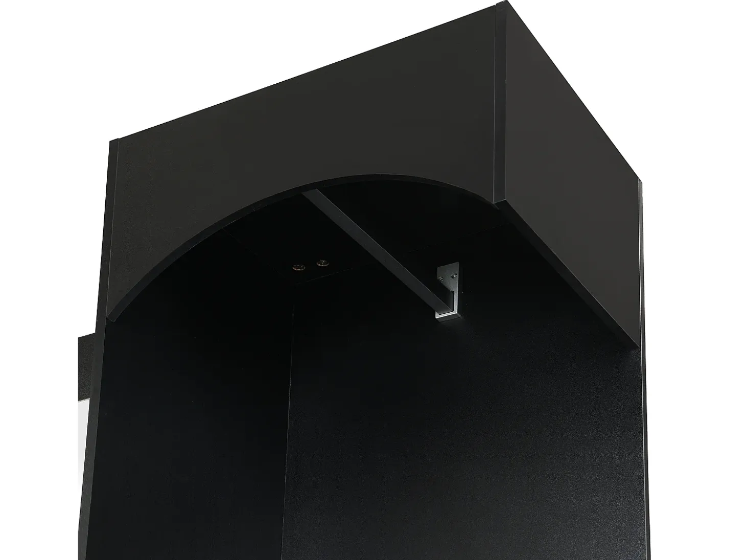 Mueble de recibidor con espejo, zapatero y banco - 110x33x185,5 cm - Negro