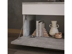 Mueble de salón hormigón/blanco 70.8x35.3x38.9 berno