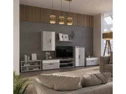 Mueble de salón hormigón/blanco 70.8x35.3x38.9 berno
