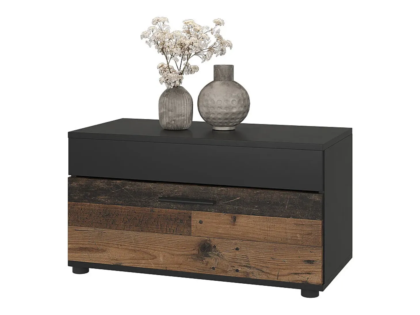 Mueble de salón negro/antiguo 70.8x35.3x38.9 berno