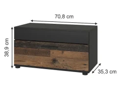 Mueble de salón negro/antiguo 70.8x35.3x38.9 berno