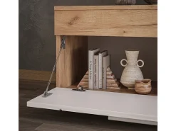 Mueble de salón oro potencia roble/blanco 70.8x35.3x38.9 berno