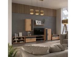 Mueble de salón oro power roble/antracita 70.8x35.3x38.9 berno