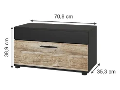 Mueble de salón roble negro/arena 70.8x35.3x38.9 berno