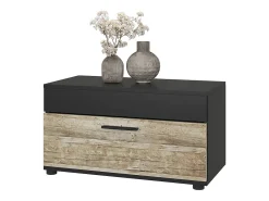 Mueble de salón roble negro/arena 70.8x35.3x38.9 berno