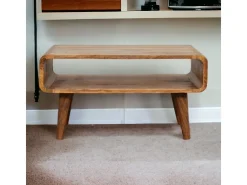 Mueble de televisión abierto Artisan Furniture con acabado roble, 1 compartimento abierto, marrón claro