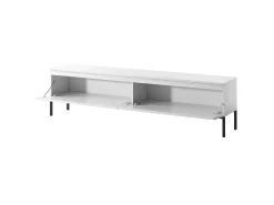 Mueble de TV - 175 cm - blanco con patas negras - BEMMI