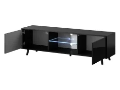 Mueble de TV - 140 cm - negro - LEFYR