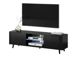 Mueble de TV - 140 cm - negro - LEFYR