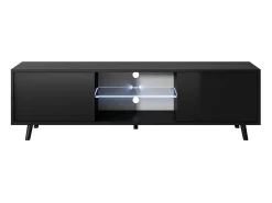 Mueble de TV - 140 cm - negro - LEFYR