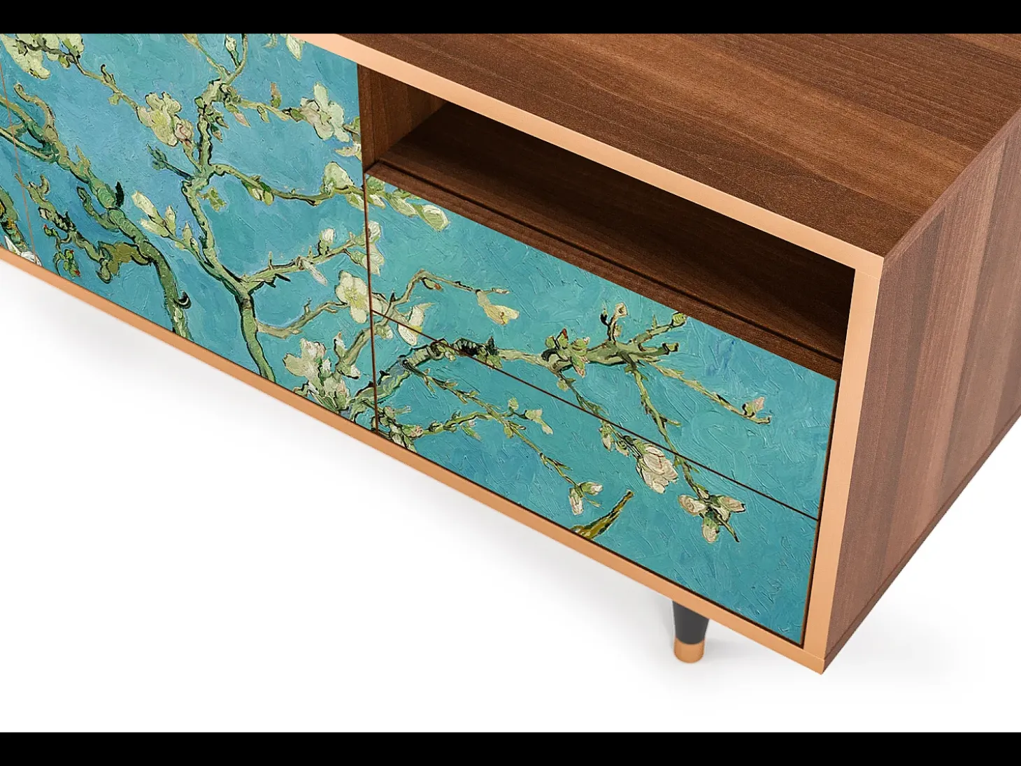 Mueble de TV - 125х56х41 cm - T7 - Almond Blossom, Nogal