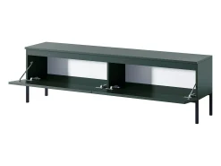 Mueble de TV - 175 cm - verde oscuro con patas negras - BEMMI