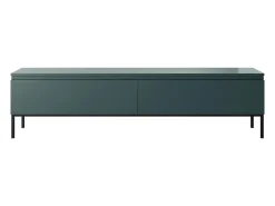 Mueble de TV - 175 cm - verde oscuro con patas negras - BEMMI
