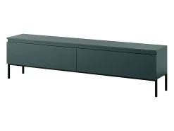 Mueble de TV - 175 cm - verde oscuro con patas negras - BEMMI