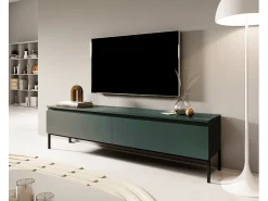 Mueble de TV - 175 cm - verde oscuro con patas negras - BEMMI