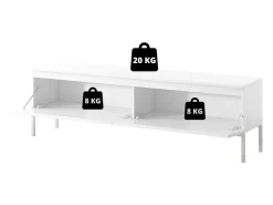 Mueble de TV - 150 cm - verde oscuro con patas negras - BEMMI