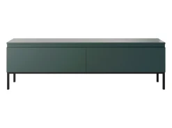 Mueble de TV - 150 cm - verde oscuro con patas negras - BEMMI