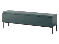 Mueble de TV - 150 cm - verde oscuro con patas negras - BEMMI