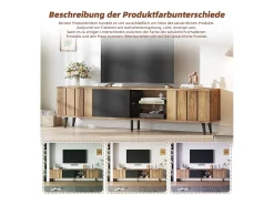 Mueble de TV - 175 x 31,5 x 45 cm - con 3 armarios - apto para TV de 75 pulgadas - aglomerado - natural