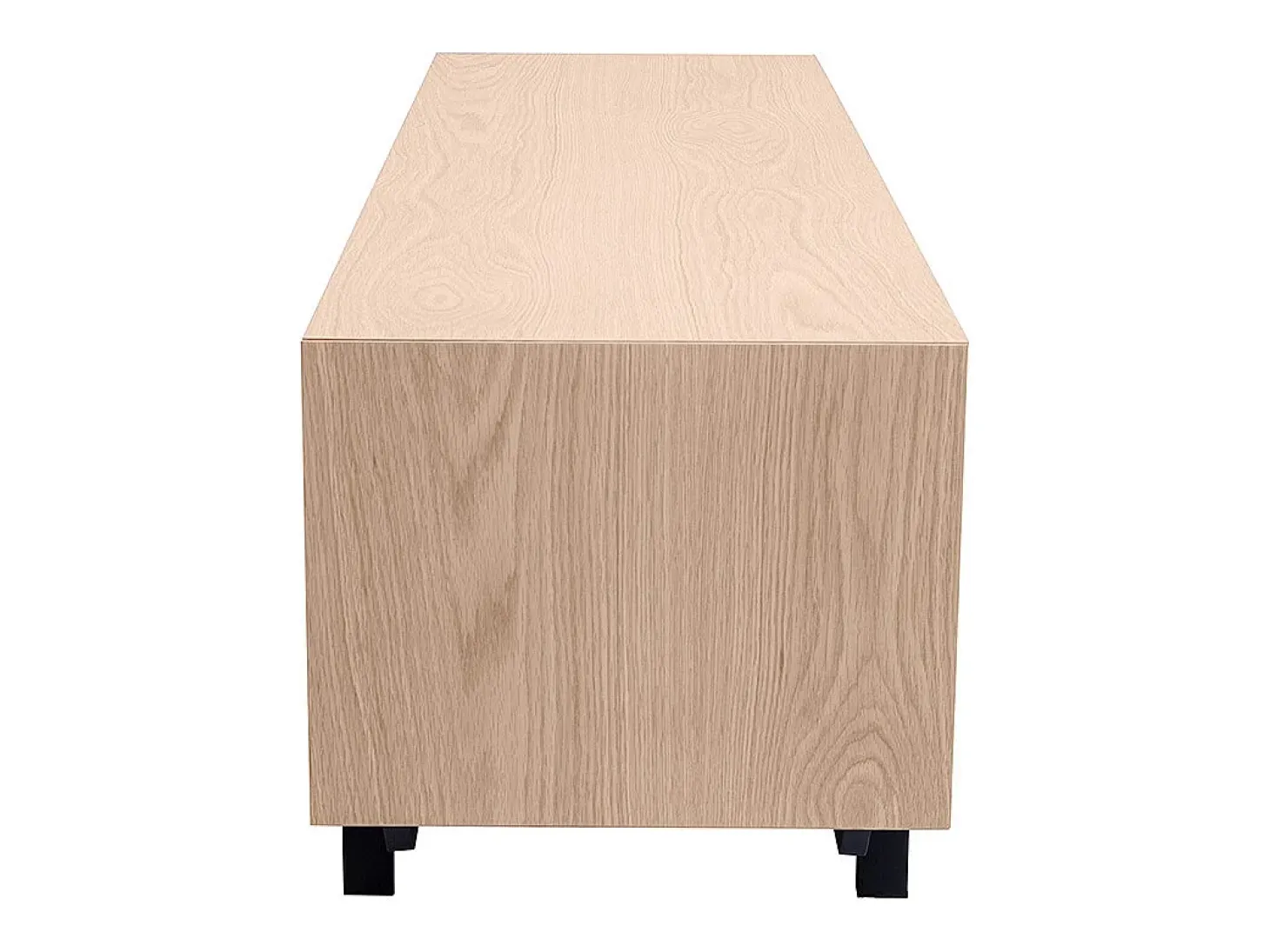 Mueble de TV acabado en roble con almacenamiento cerrado L160 cm MANNY