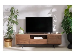 Mueble de TV acabado en roble con nicho abierto L160 cm MANNY