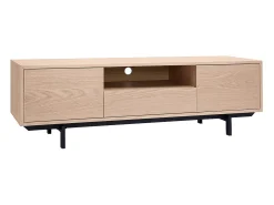 Mueble de TV acabado en roble con nicho abierto L160 cm MANNY