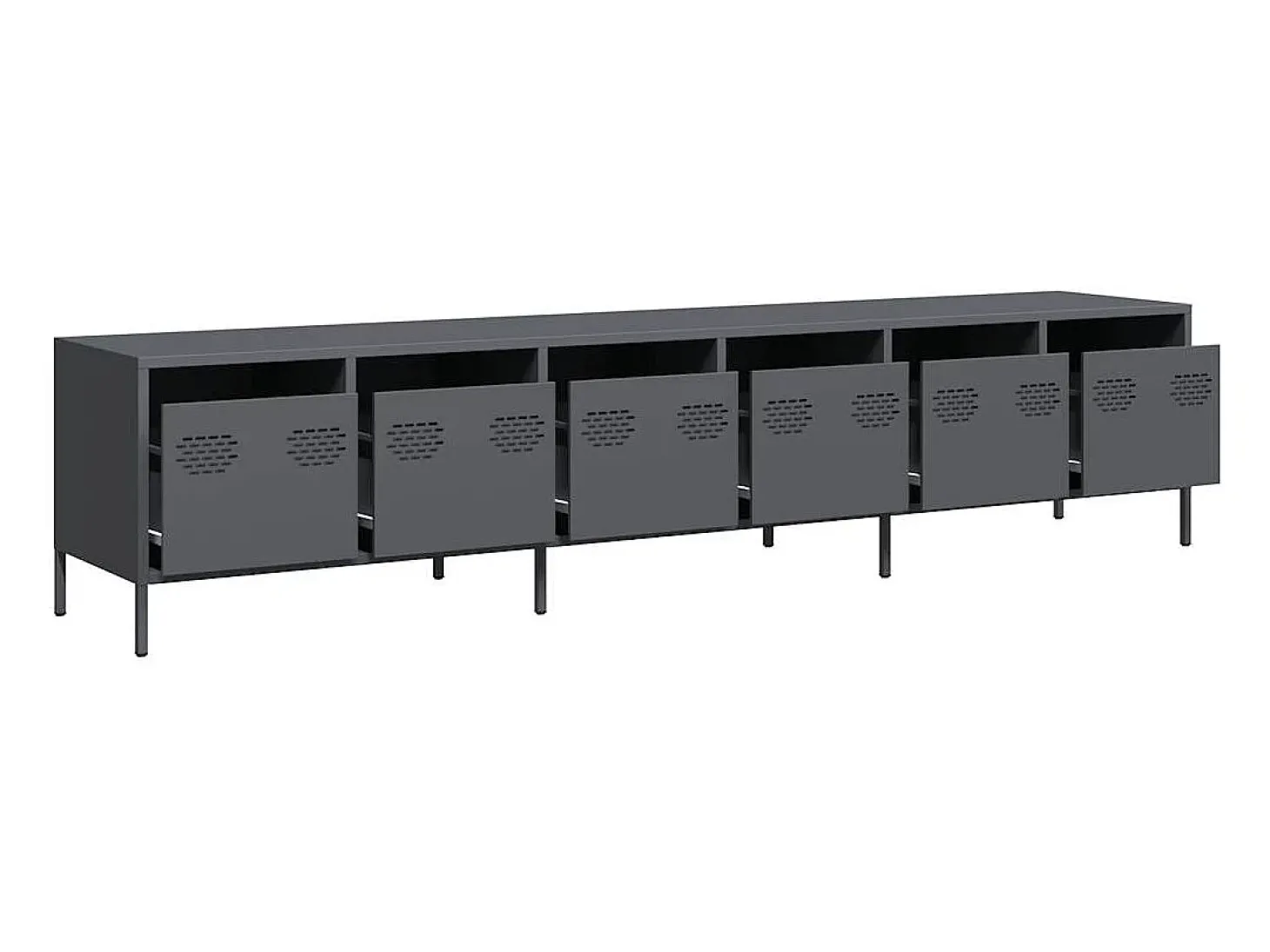 Mueble de TV acero laminado en frío antracita 202x39x43,5 cm