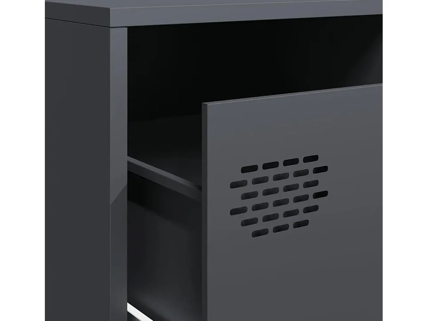 Mueble de TV acero laminado en frío antracita 202x39x43,5 cm