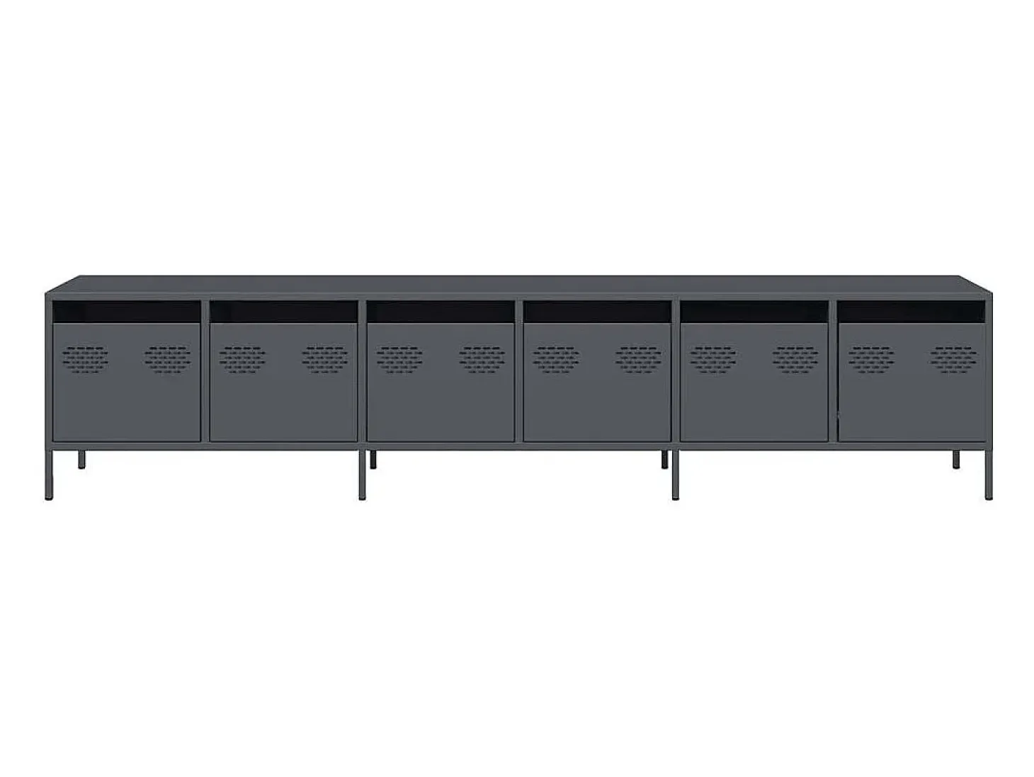 Mueble de TV acero laminado en frío antracita 202x39x43,5 cm