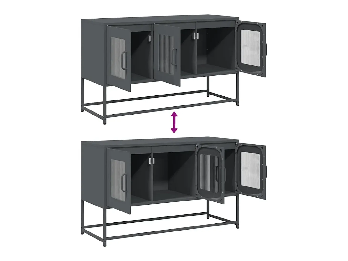 Mueble de TV acero laminado en frío antracita 100,5x39x60,5 cm