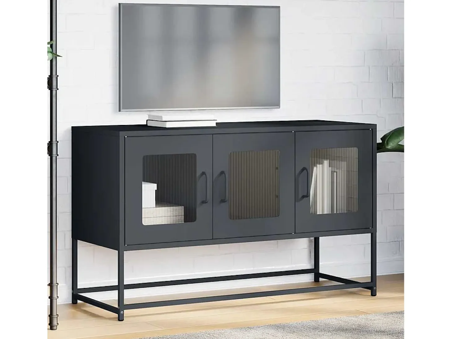 Mueble de TV acero laminado en frío antracita 100,5x39x60,5 cm