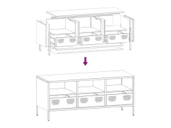 Mueble de TV acero laminado en frío antracita 101,5x39x43,5 cm