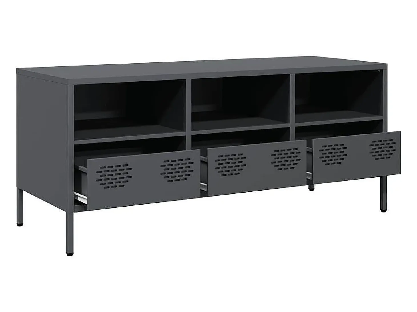 Mueble de TV acero laminado en frío antracita 101,5x39x43,5 cm