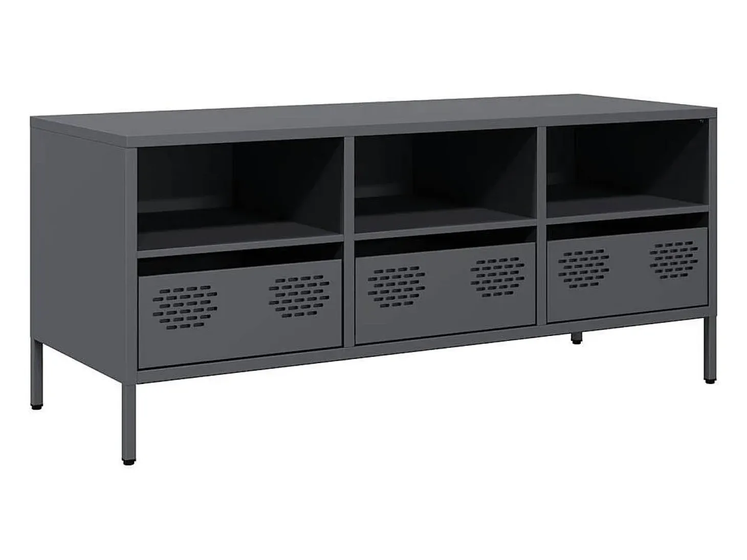 Mueble de TV acero laminado en frío antracita 101,5x39x43,5 cm
