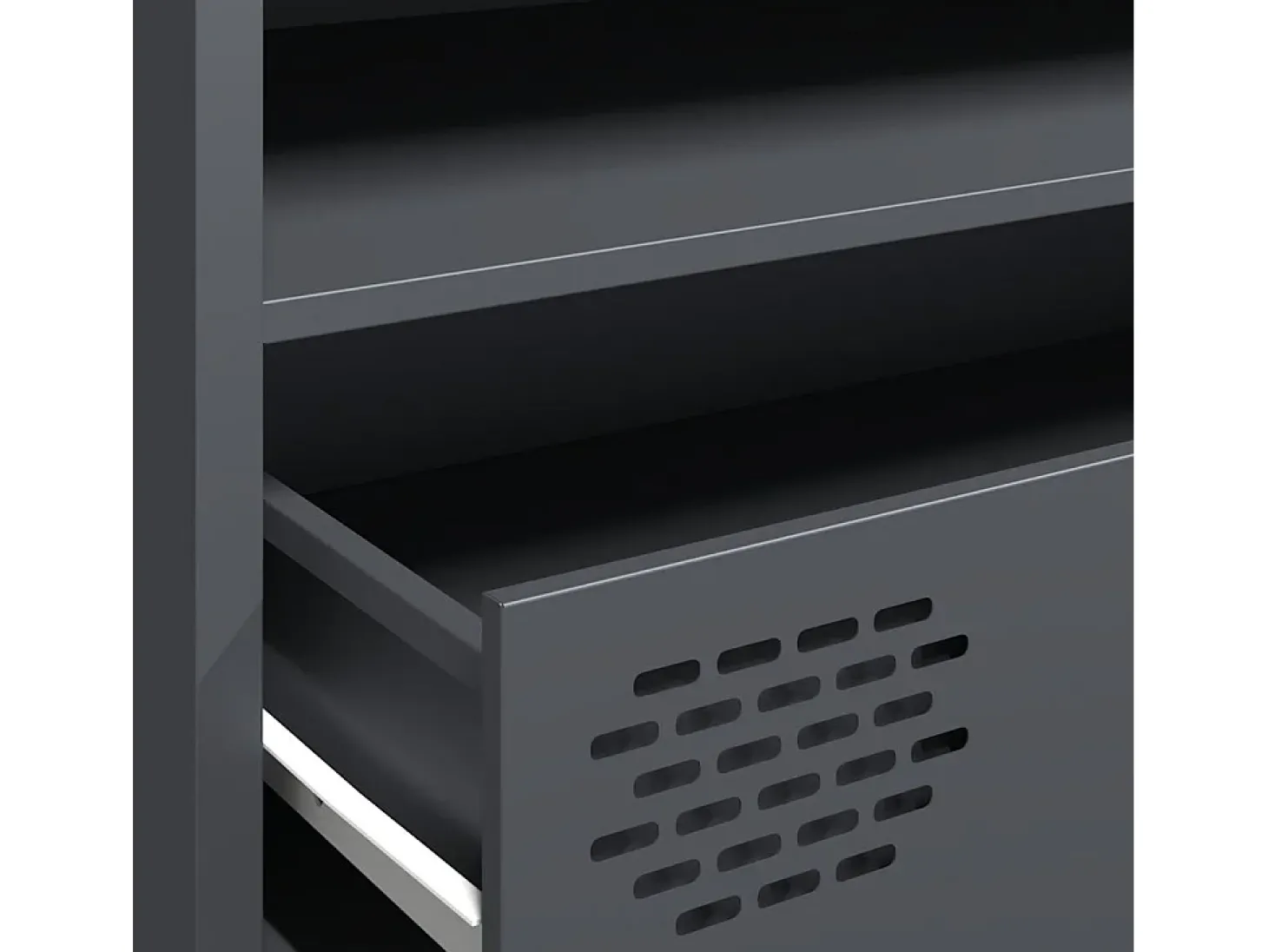 Mueble de TV acero laminado en frío antracita 202x39x43,5 cm