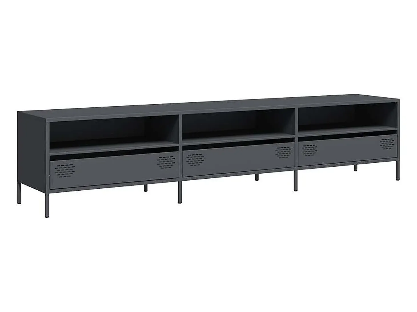 Mueble de TV acero laminado en frío antracita 202x39x43,5 cm