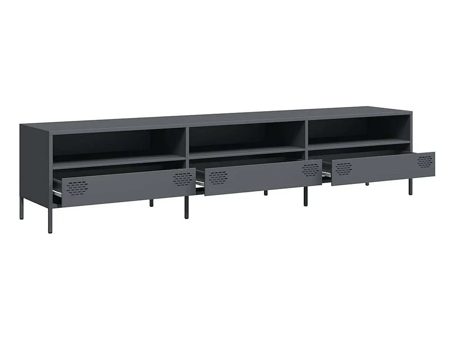 Mueble de TV acero laminado en frío antracita 202x39x43,5 cm