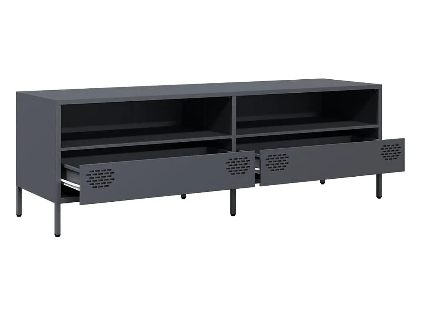 Mueble de TV acero laminado en frío antracita 135x39x43,5 cm