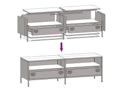 Mueble de TV acero laminado en frío antracita 135x39x43,5 cm