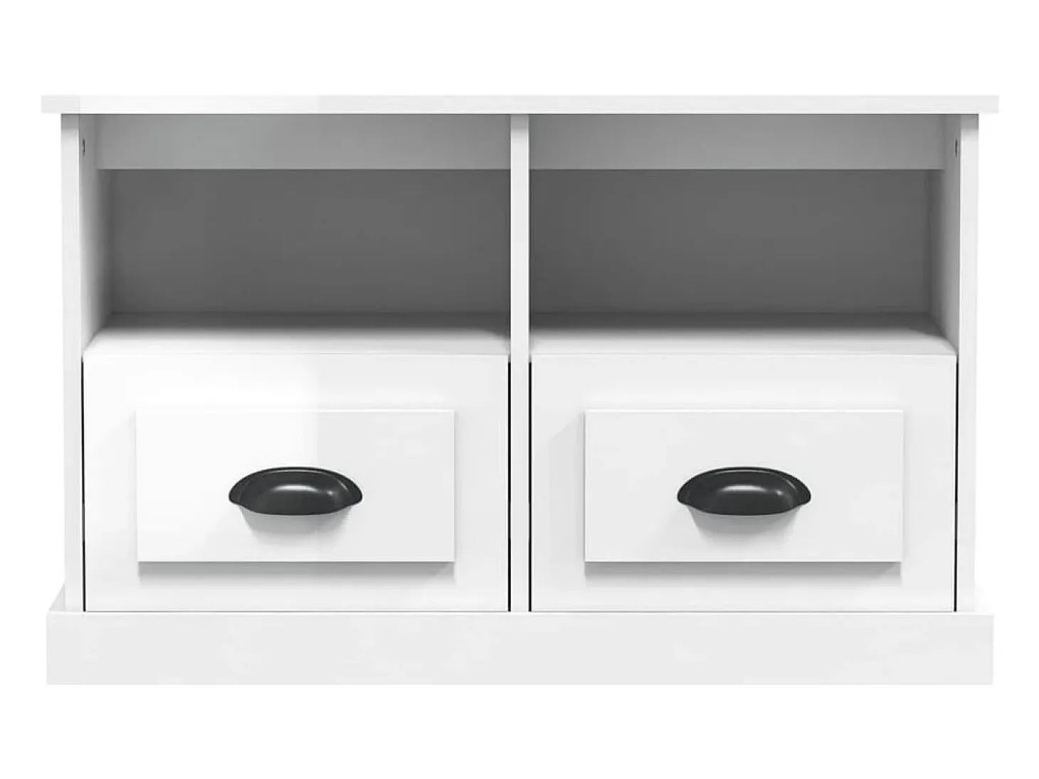 Mueble de TV blanco brillo 80x35x50 cm madera de ingeniería