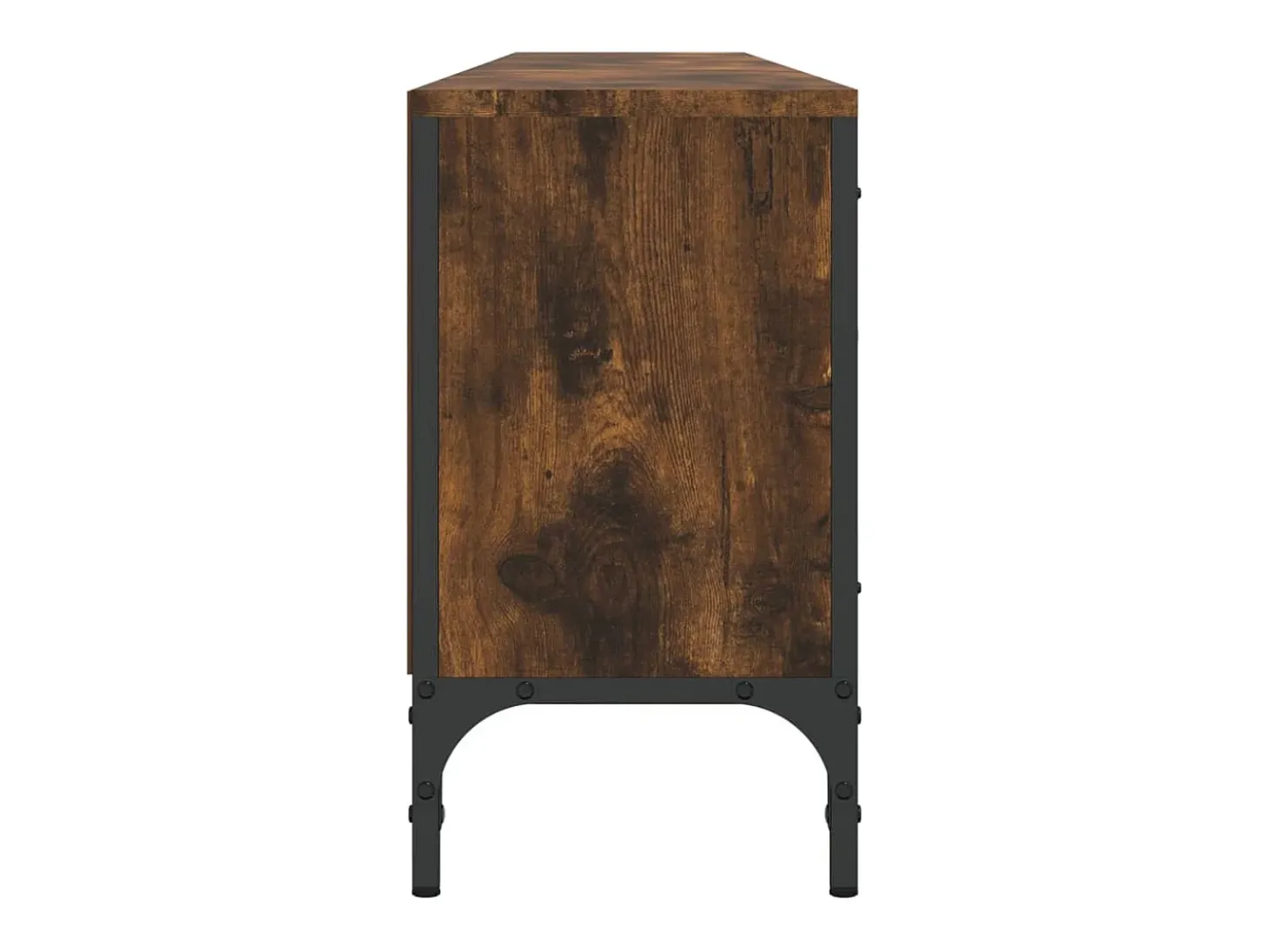 Mueble de TV cajón madera ingeniería roble ahumado 200x25x44 cm