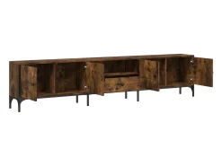 Mueble de TV cajón madera ingeniería roble ahumado 200x25x44 cm