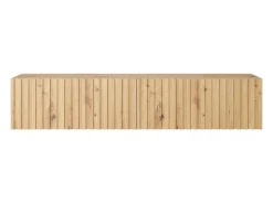 Mueble de TV colgante - roble artesano con frente de lamas - 140 cm - Telire