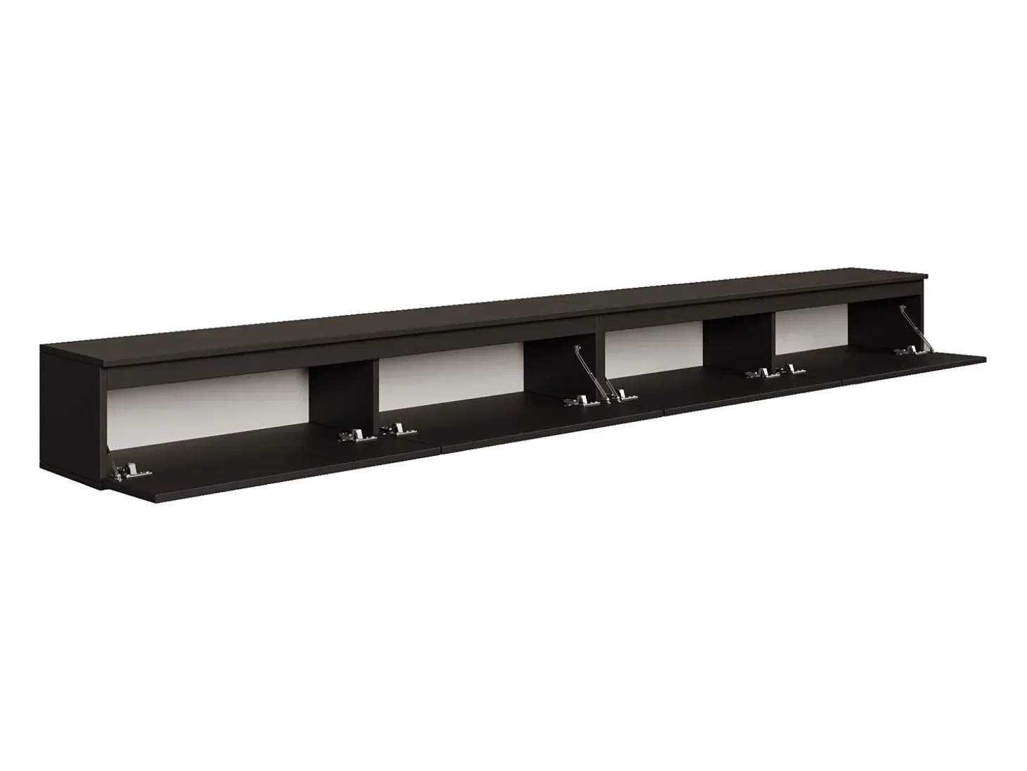 Mueble de TV colgante con 4 puertas abatibles – 300 cm – negro – BEMMI