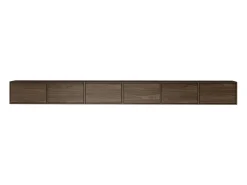 Mueble de TV colgante con 6 puertas abatibles – 300 cm – efecto madera nogal Wisconsin – FRAMME