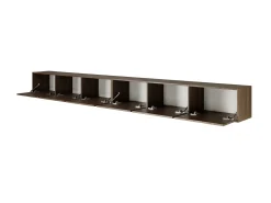 Mueble de TV colgante con 6 puertas abatibles – 300 cm – efecto madera nogal Wisconsin – FRAMME