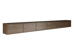 Mueble de TV colgante con 6 puertas abatibles – 300 cm – efecto madera nogal Wisconsin – FRAMME