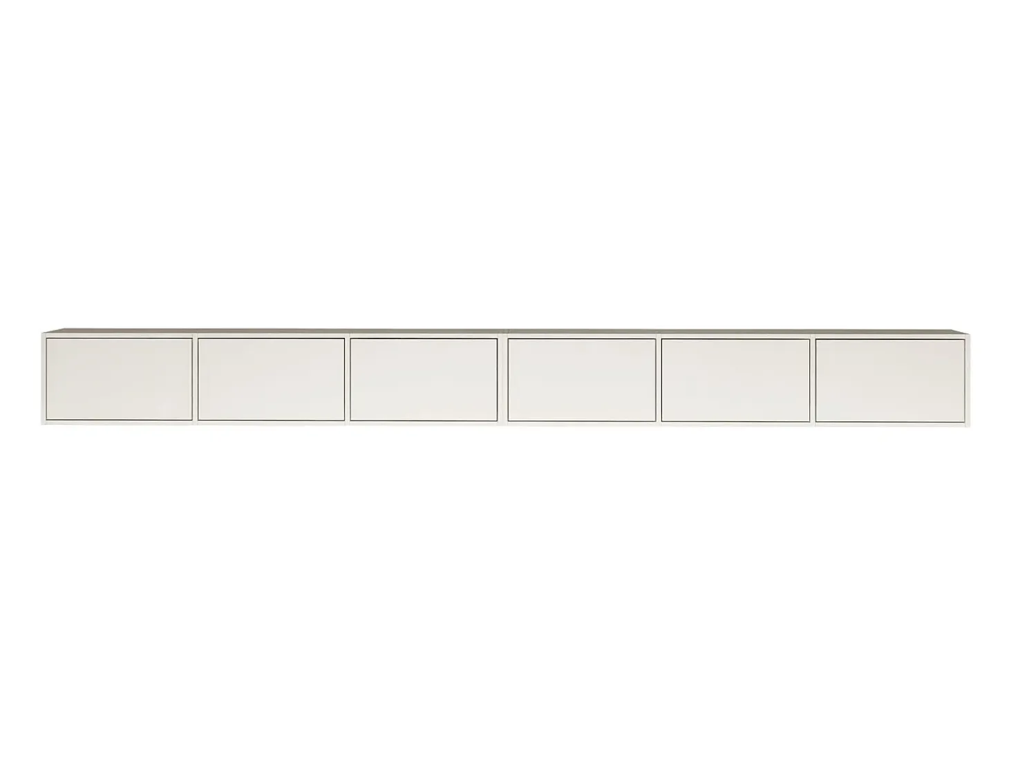 Mueble de TV colgante con 6 puertas abatibles – 300 cm – blanco – FRAMME