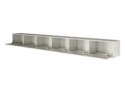 Mueble de TV colgante con 6 puertas abatibles – 300 cm – blanco – FRAMME
